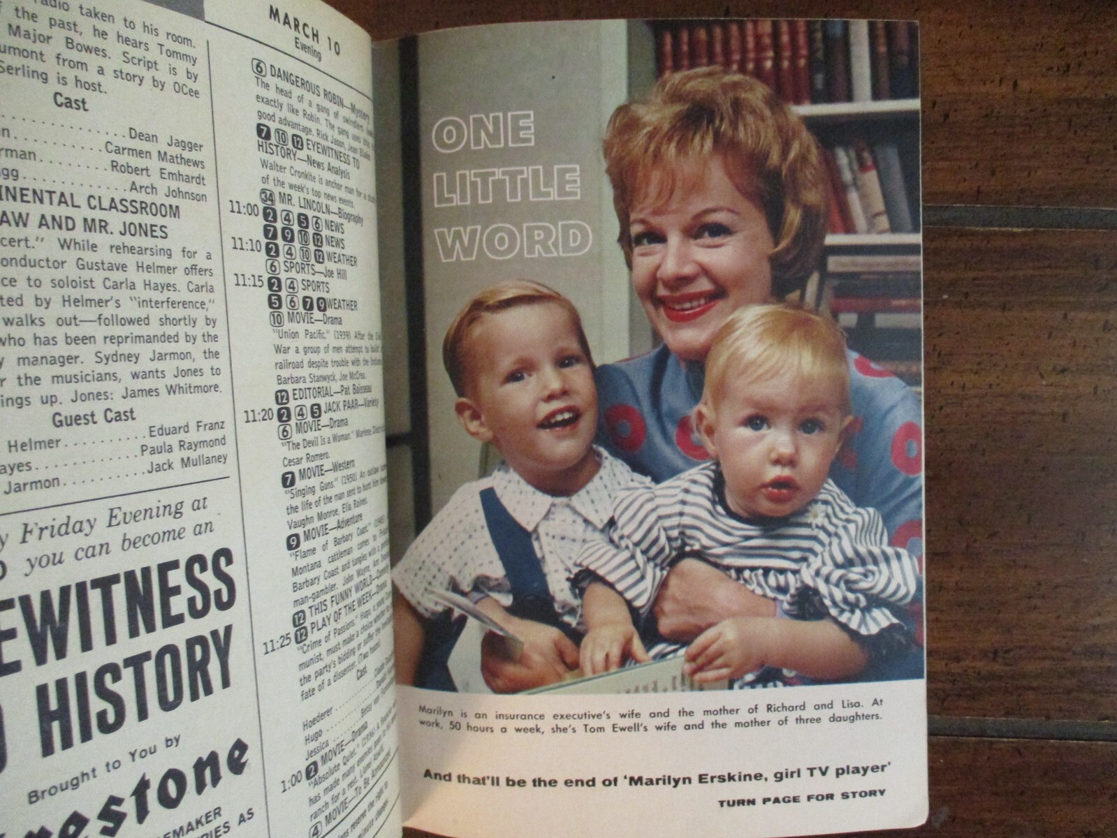 1961 TV Guide(MARILYN ERSKINE/JANET DE GORE/RAYMOND BURR/ZALE PERRY/PERRY MASON
