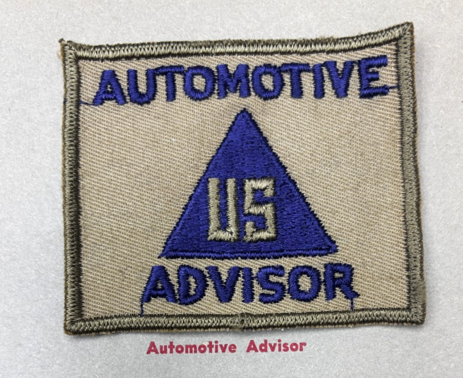 Kay Adams Collection WW 2 US Non Combatant Automotive Advisor Patch Inv# KA331
