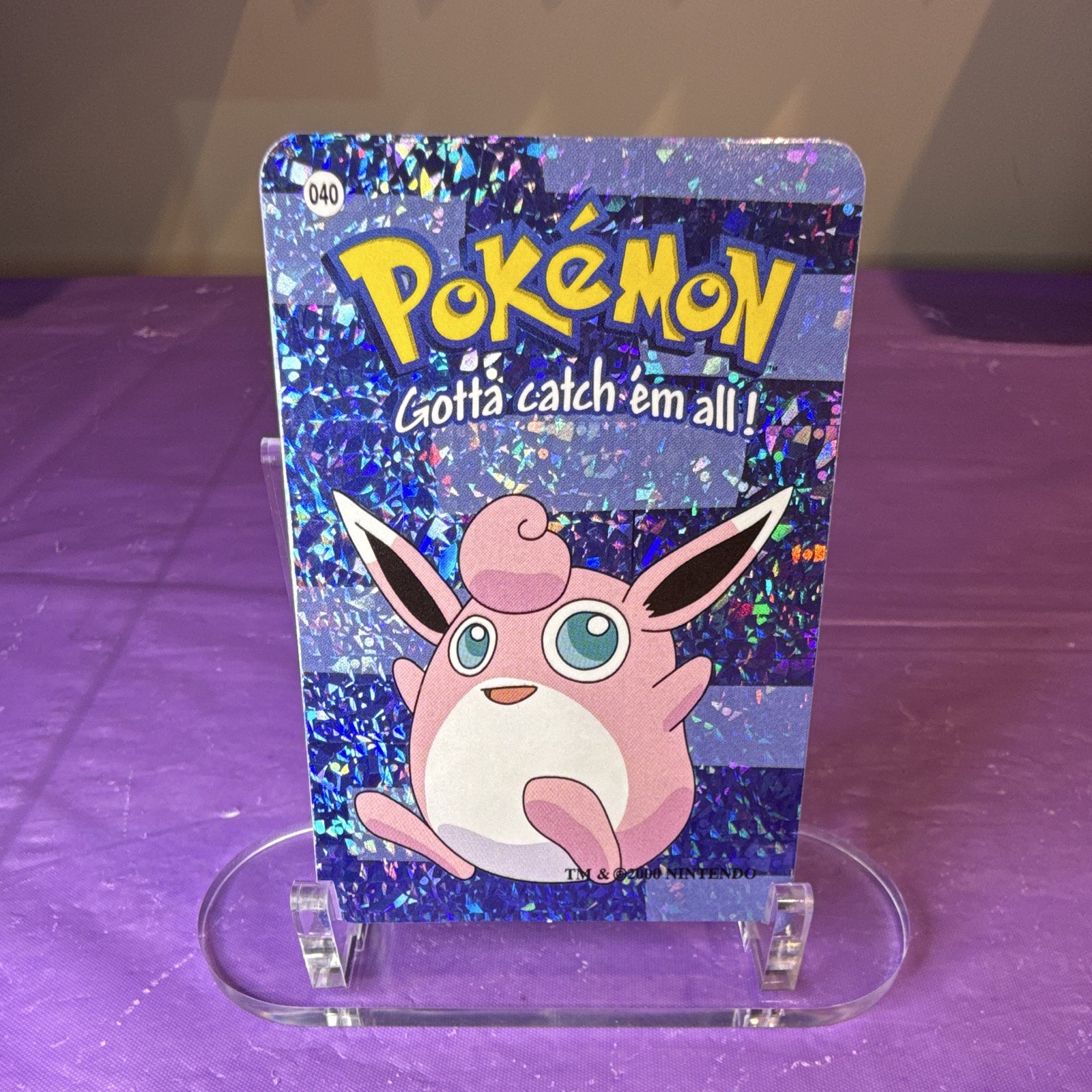 Pokémon 2000 Vintage Vending Prism Holo Sticker Wigglytuff 040