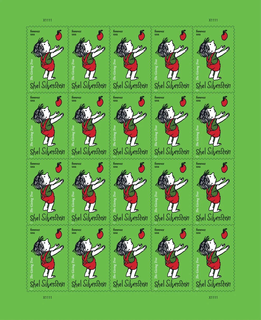 2022 USPS SHEET OF 20 FIRST CLASS LETTER STAMPS SHEL SILVERSTEIN 78¢