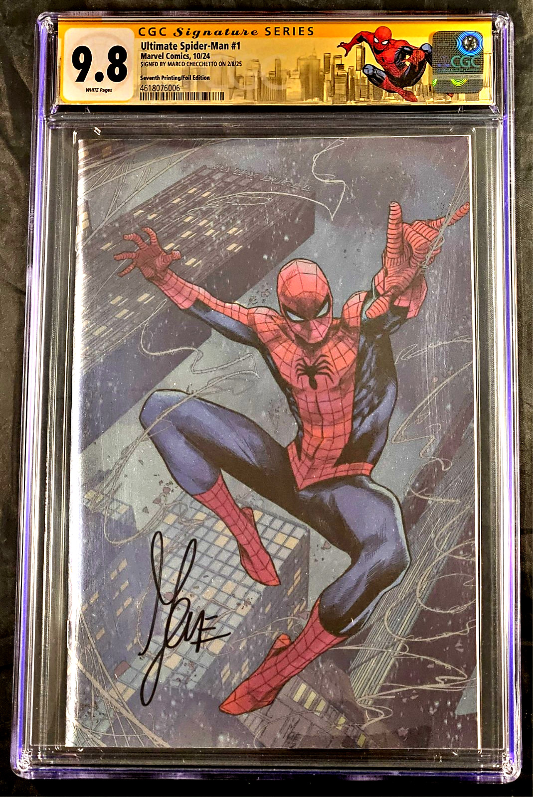ULTIMATE SPIDER-MAN #1 CGC SS 9.8 MARCO CHECCHETTO NYCC EXCLUSIVE FOIL VARIANT