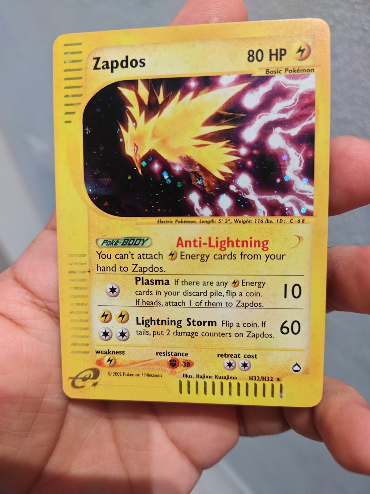 Zapdos H32/H32 Aquapolis Holo ENG Pokemon exc+/nm-