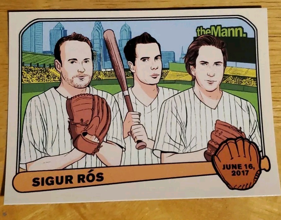SIGUR ROS 2017 TOUR MANN MUSIC CENTER PHILADELPHIA CONCERT BASEBALL TRADING CARD