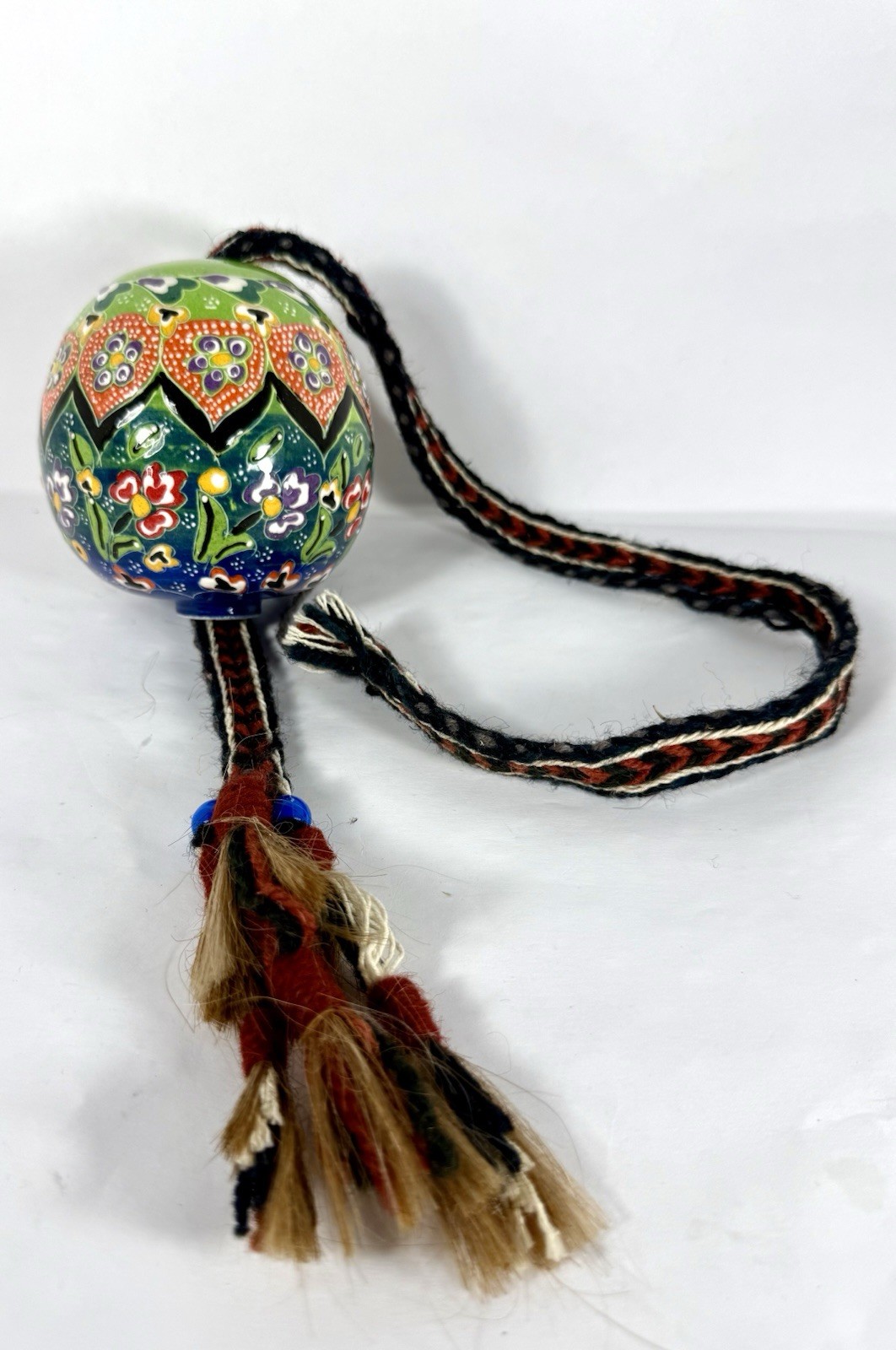 VINTAGE CERAMIC HAND PAINTED WALL HANGING – TRADITIONAL TURKISH BALL HANG –