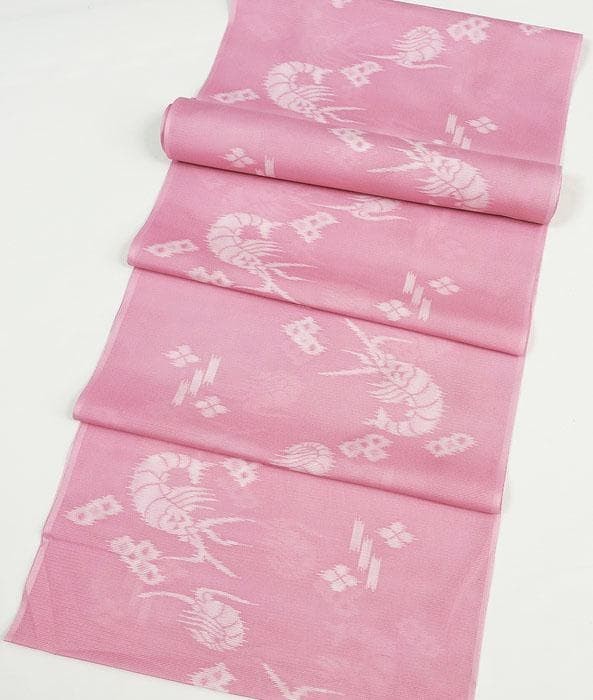 Silk Summer Fabric Unfinished Ise Lobster Pattern 12m Polyster 37cm