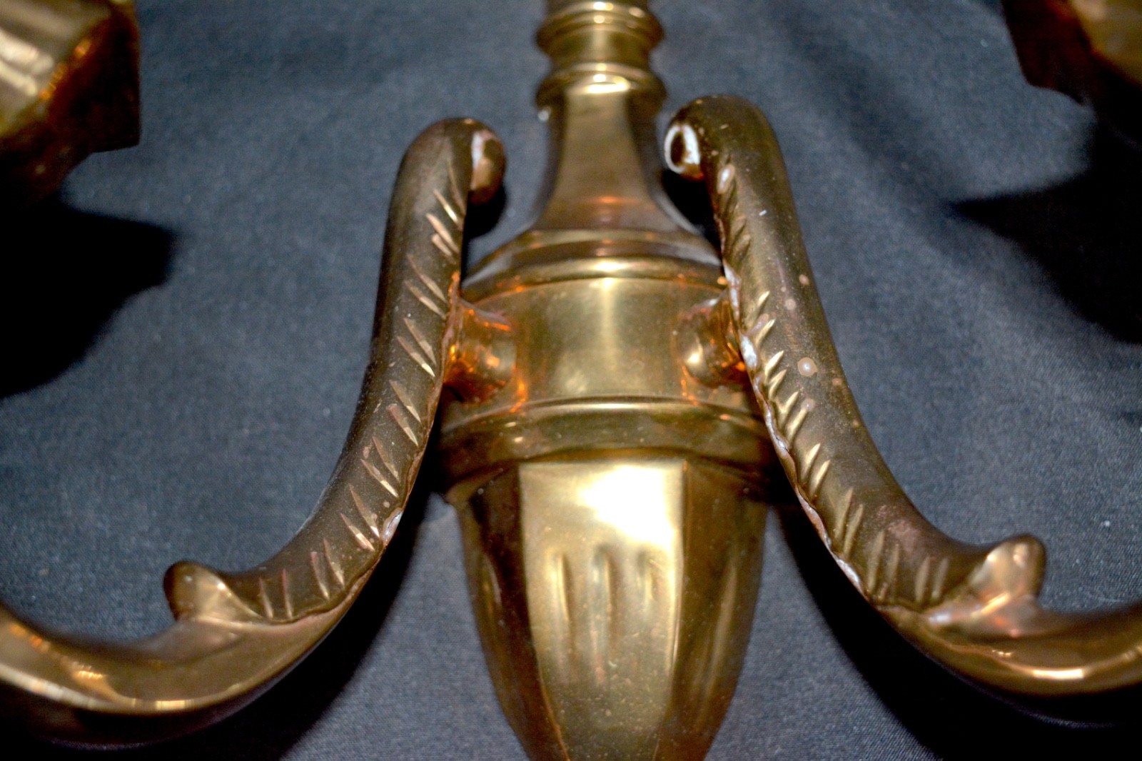 Vintage Solid Brass 2 Arm Wall Sconce Candle Holder SET by Decorative Crafts Inc