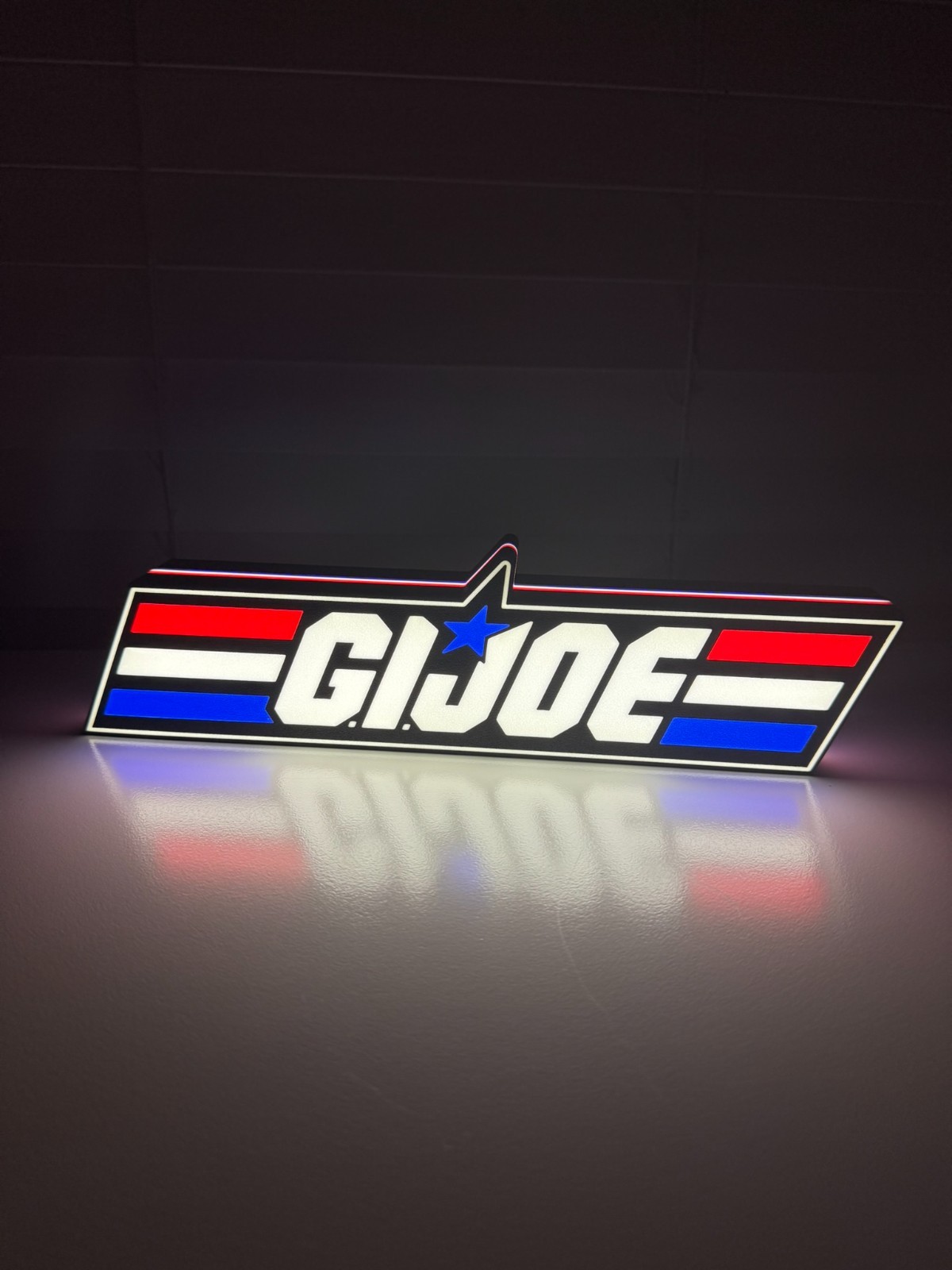 G.I. Joe Inspired Sign LED Display | 3D Wall Desk Shelf Art Go Joe