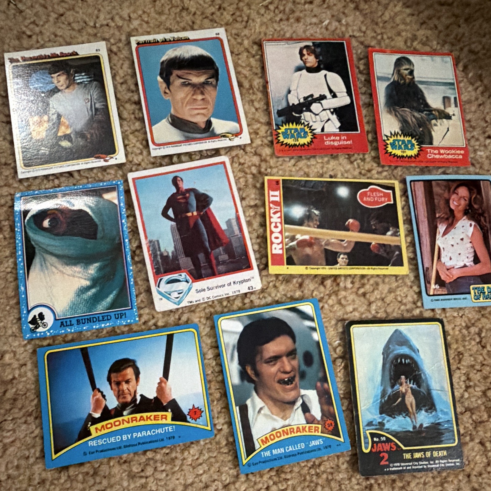 Vintage 1970s-1980s Topps Sci-Fi & Movie cards Star Trek ET Star Wars, 179 cards