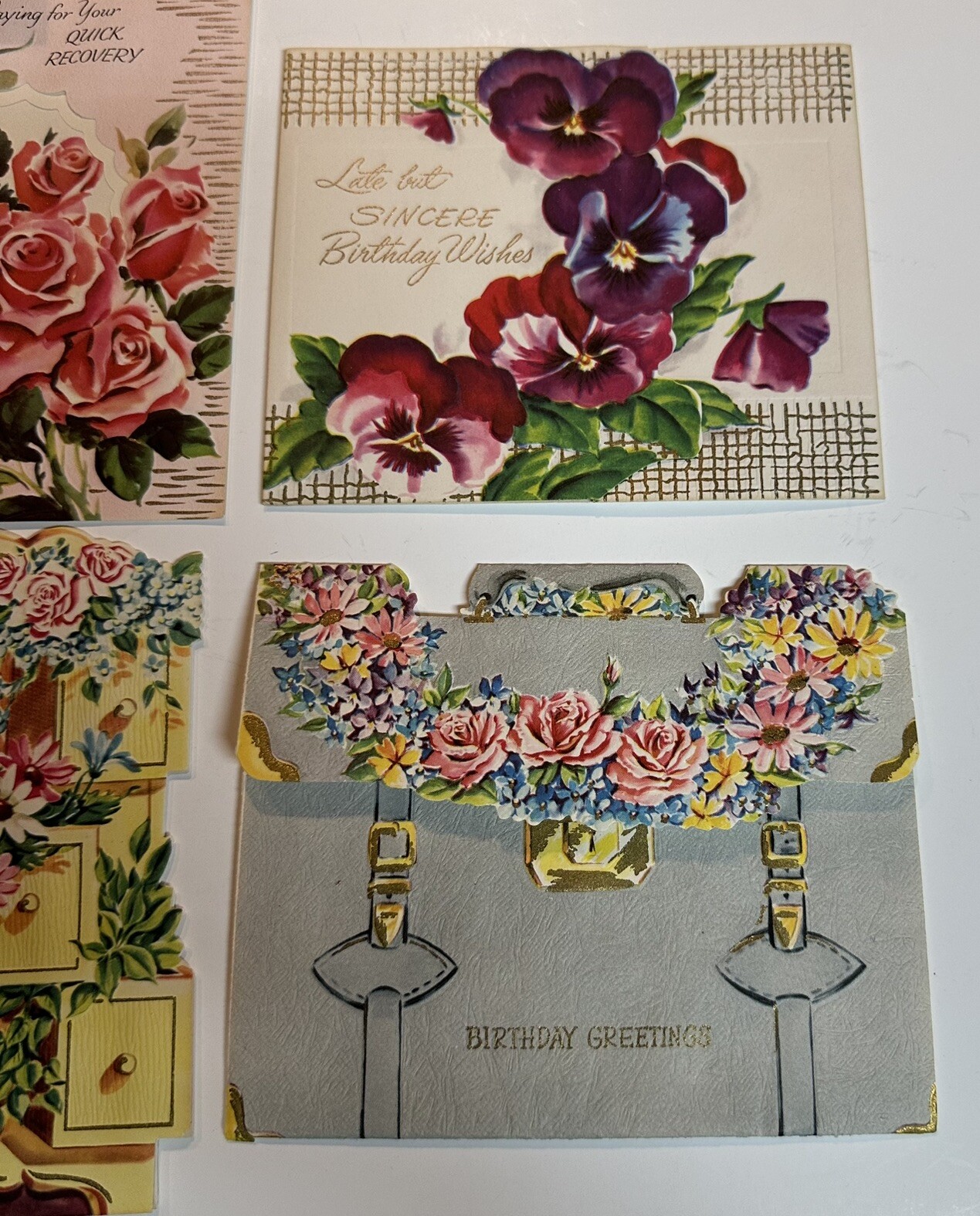 Vtg Scripture Text All Occasions 8 Cards 6 Env Retro Florals Birthday Get Well