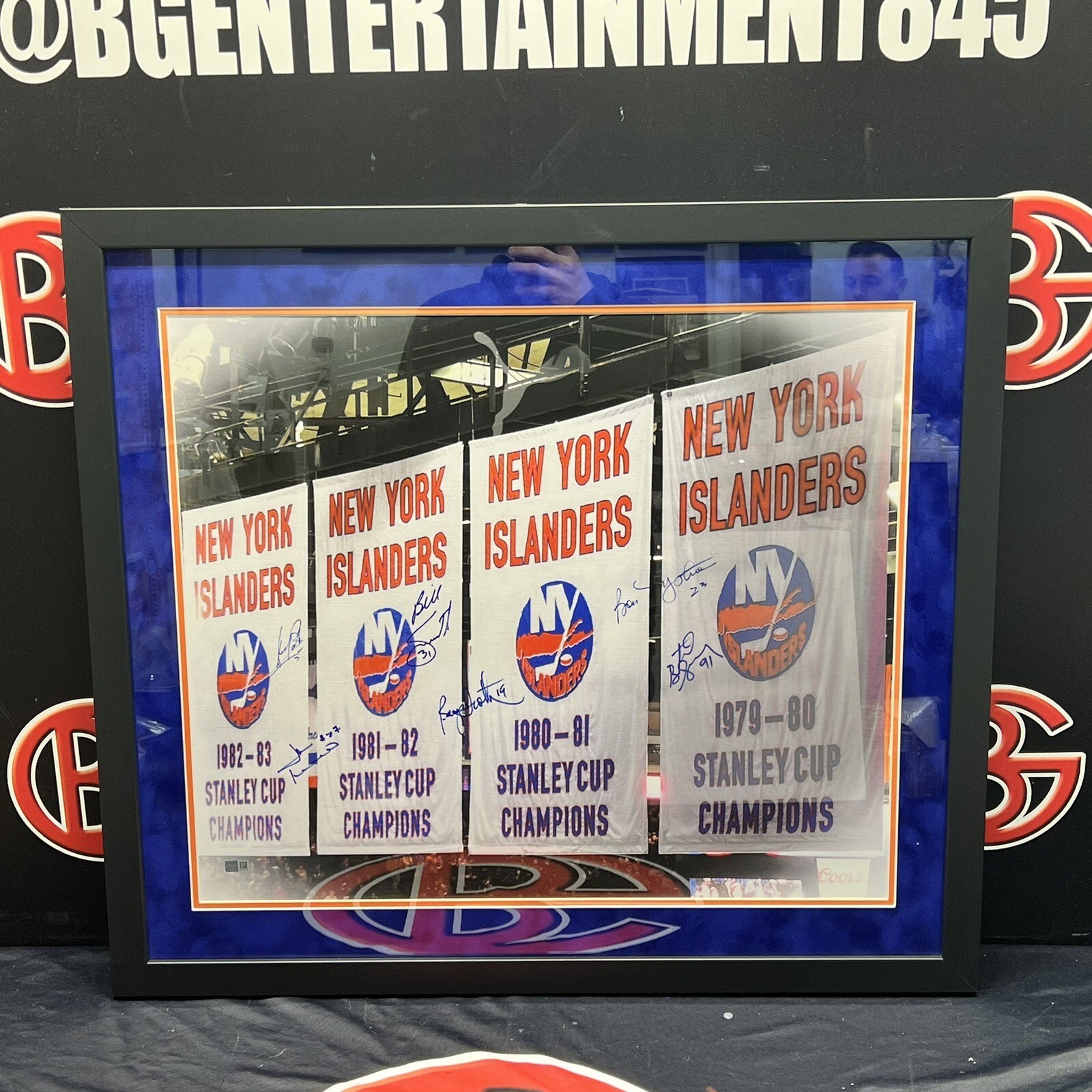 Smith Trottier Potvin Nystrom Goring & Tonelli Signed Islanders Frame Steiner