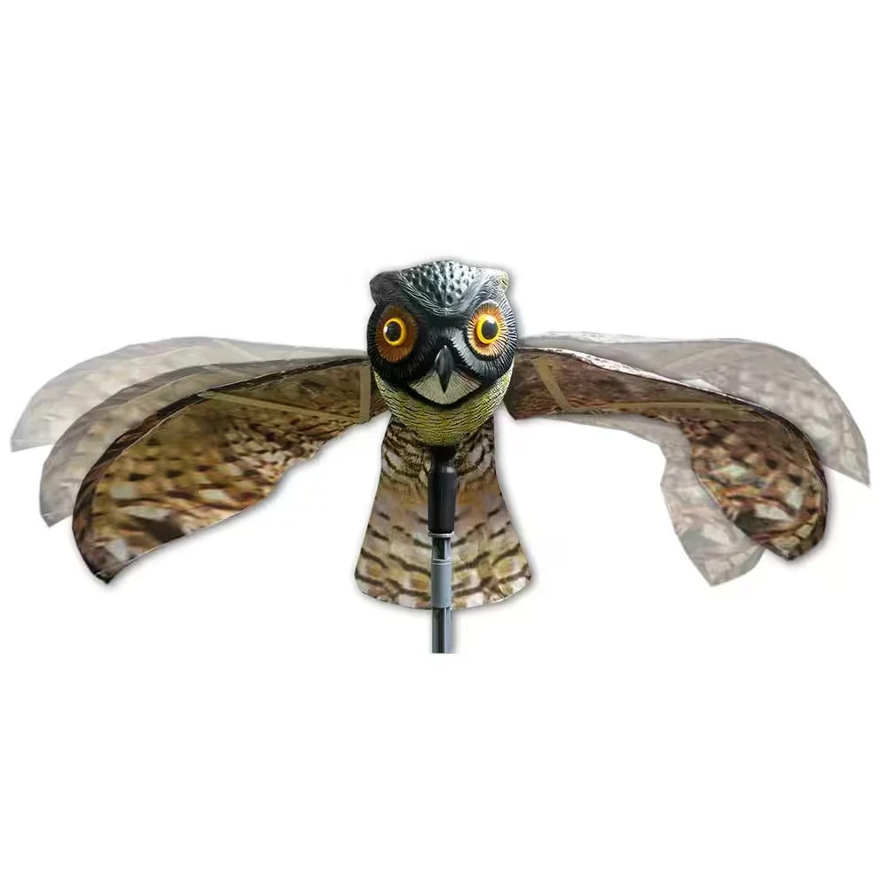 Owl Bird Deterrent Decoy with Flapping Wings Outdoor Pest Scare Repellent