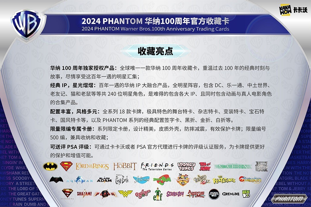 2024 KAKAWOW PHANTOM Warner Bros.100th Anniversary Collection Trading Card