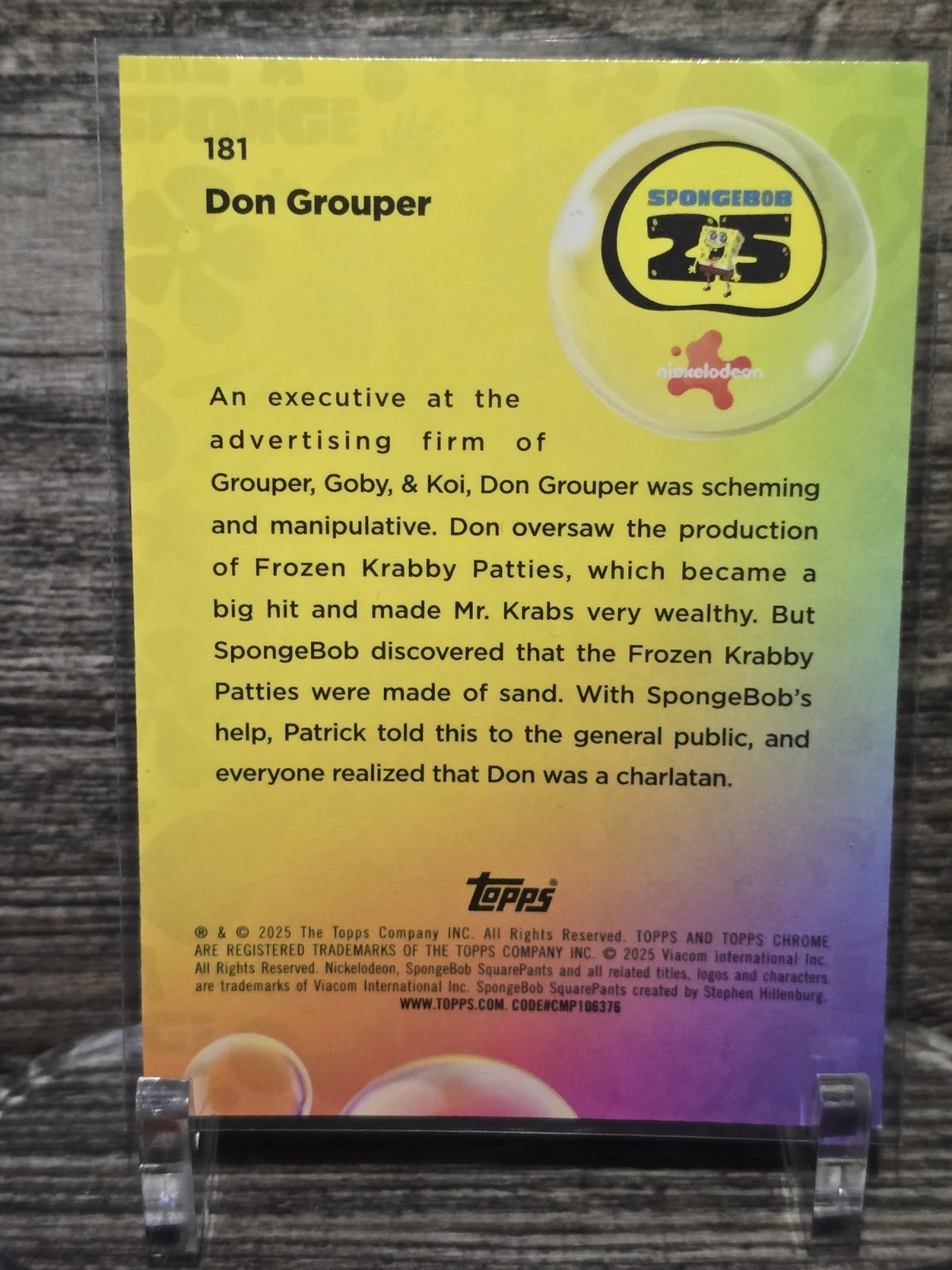 2025 Topps Chrome SpongeBob SquarePants Don Goruper #181 MINT Base For LESS 🔥
