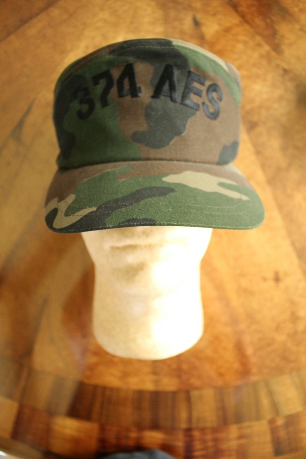 VINTAGE USAF US AIR FORCE 374AES WOODLAND BDU UNIFORM BALLCAP BALL CAP HAT COVER