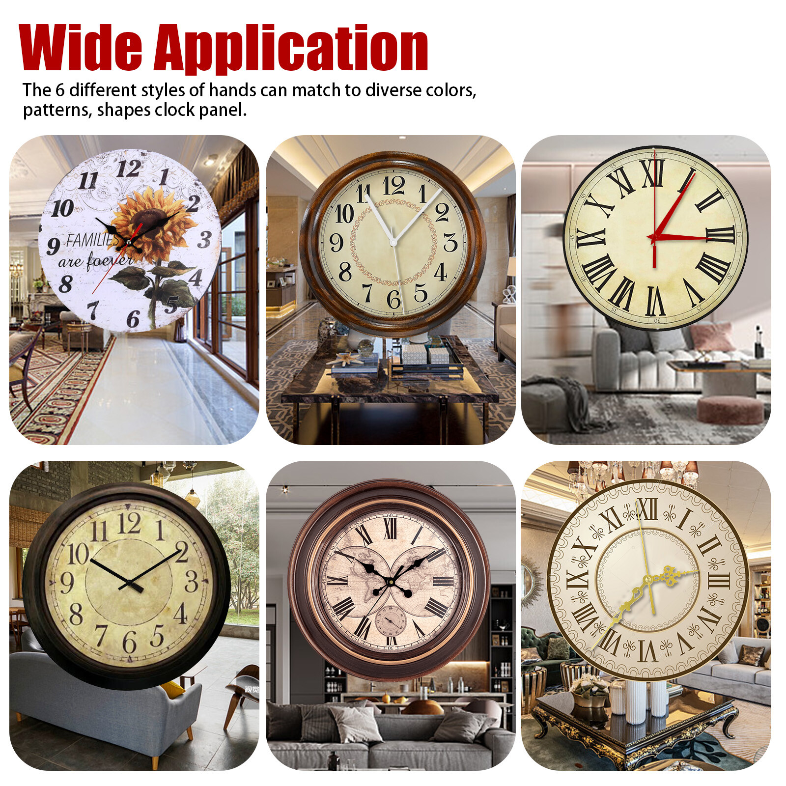 4Pcs Wall Quartz Clock Movement Mechanism DIY Replacement Repair Part Tool Kit
