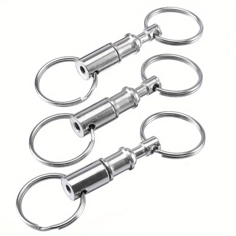 3PCS Detachable Keychain Quick Release Double Ring Key Holder Key Rings