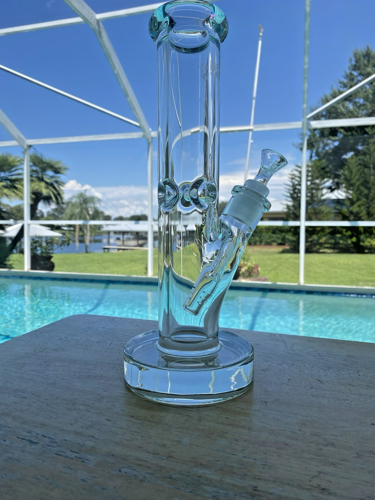 WHOMP IT! 12” Straight Heavy 9mm Thick Glass Bong Hookah W/Custom Downstem /Bowl