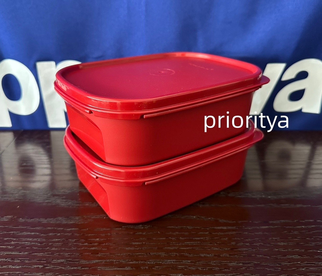 Tupperware Modular Mates Mini Rectangular 3.5cup Container Cranberry Red (2) New