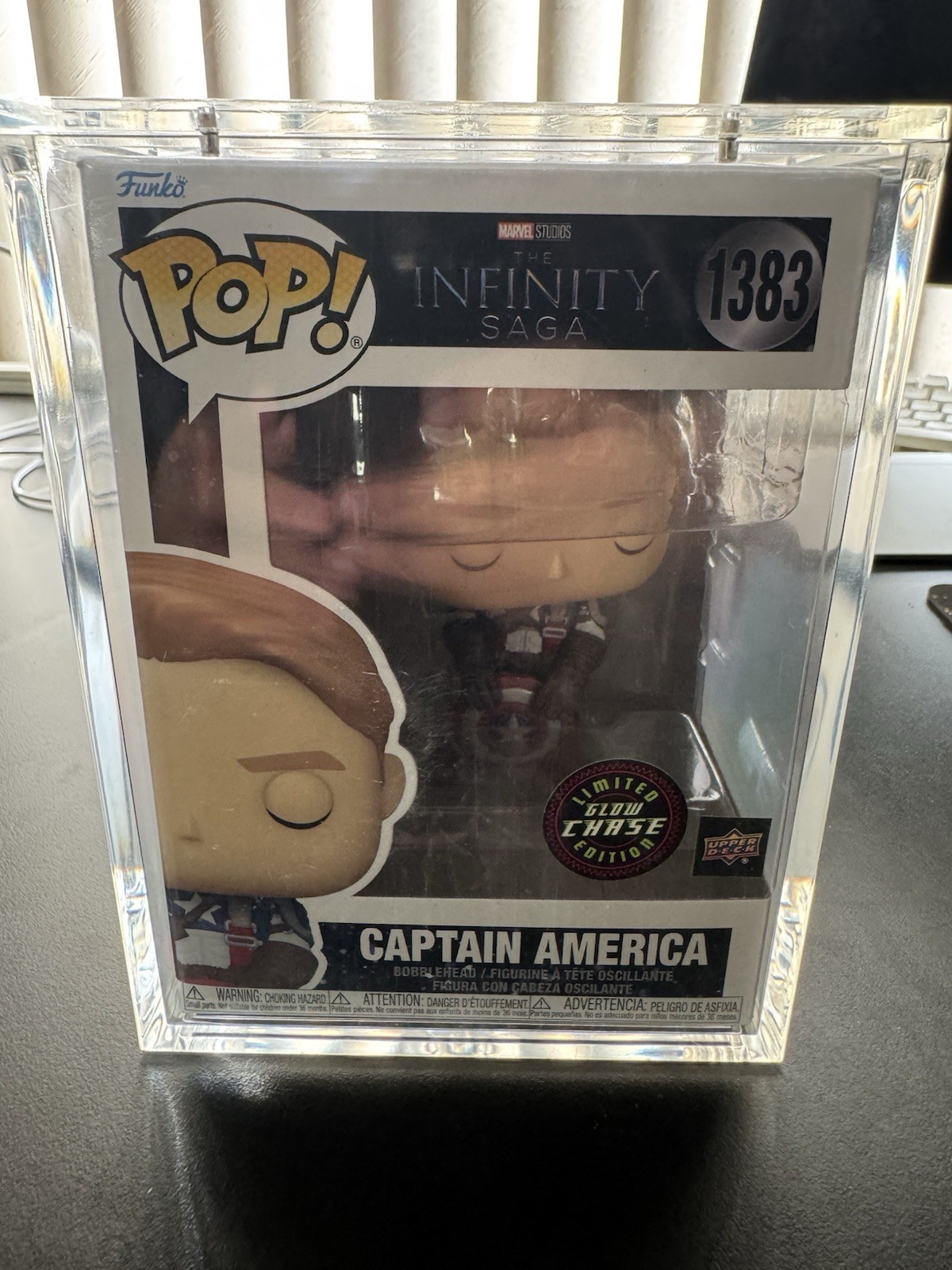Funko Pop Captain America Upper Deck Exclusive Infinity 1383 Limited Glow Chase
