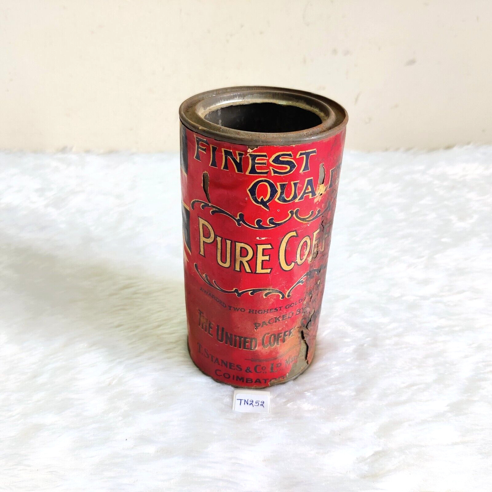 1920s Vintage The United Coffee Supply Co Coffee Advertising Tin Box Round TN252