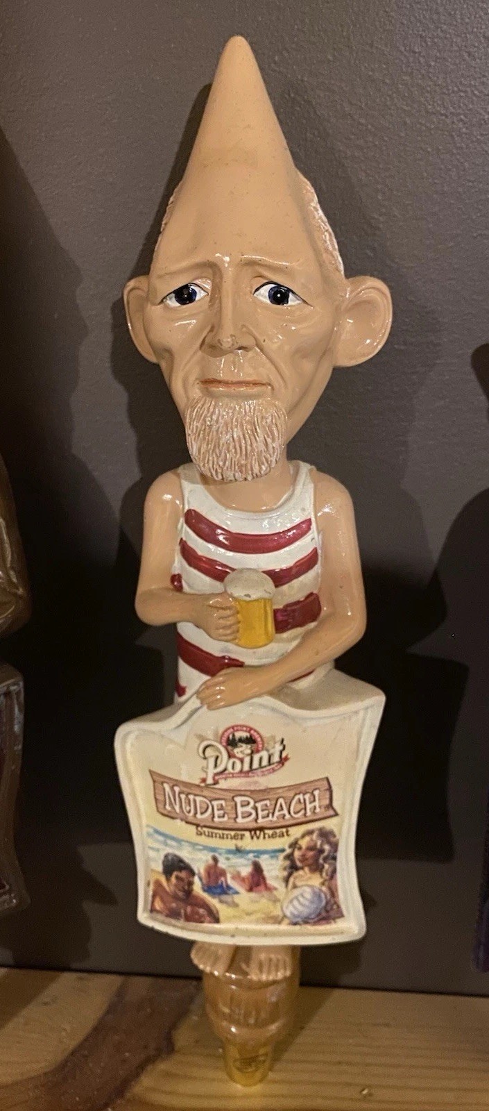 Stevens Point Brewery Conehead Nude Beach Summer Wheat Beer Tap Handle