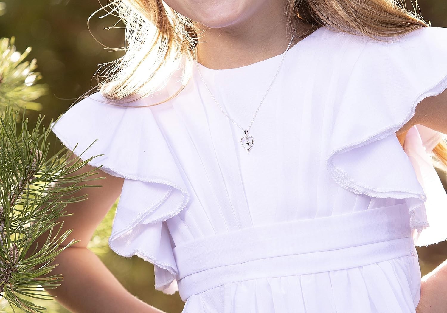 Sterling Silver First Communion Necklace for Girls