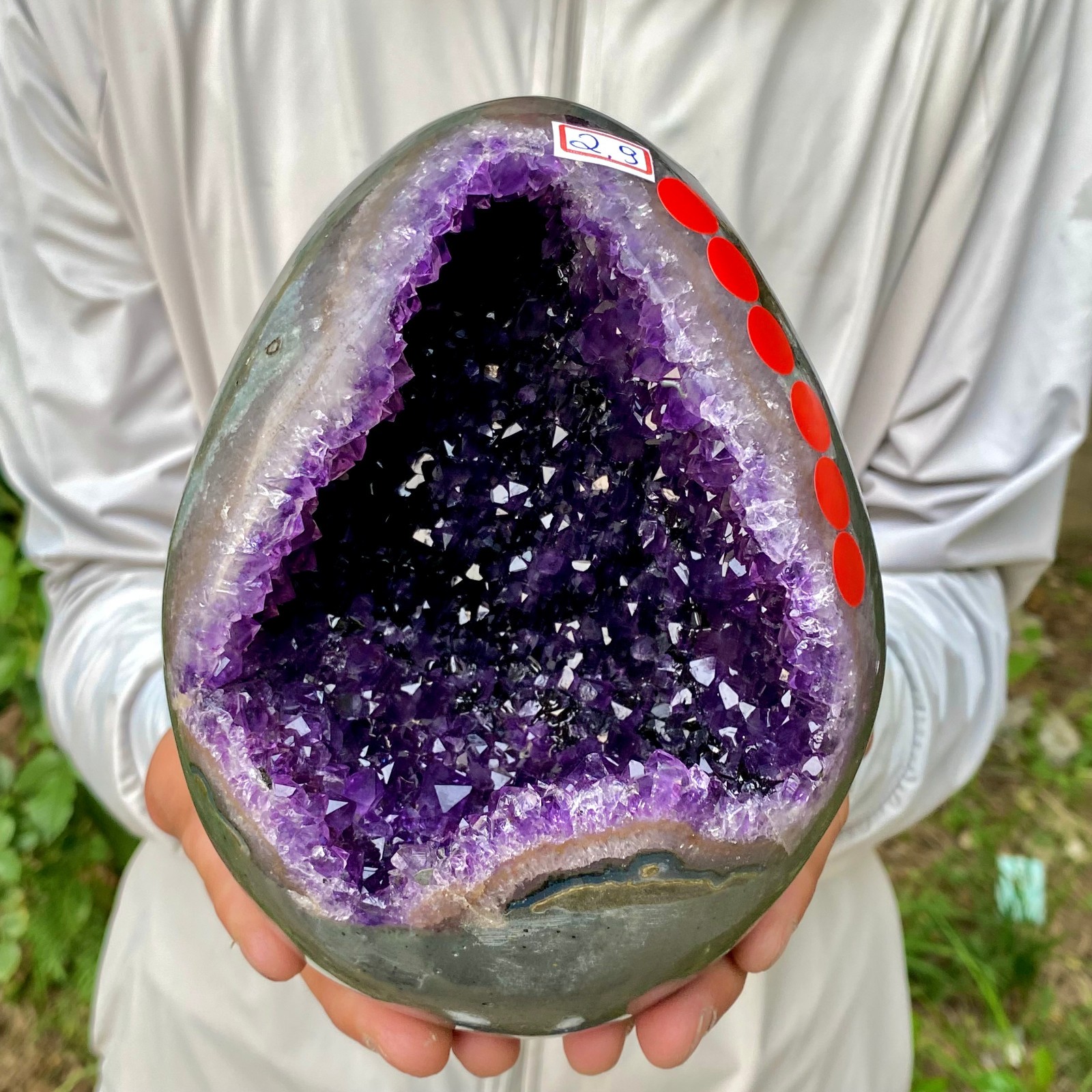 6.35LB Natural amethyst Dinosaur egg Quartz Crystal specimen healing