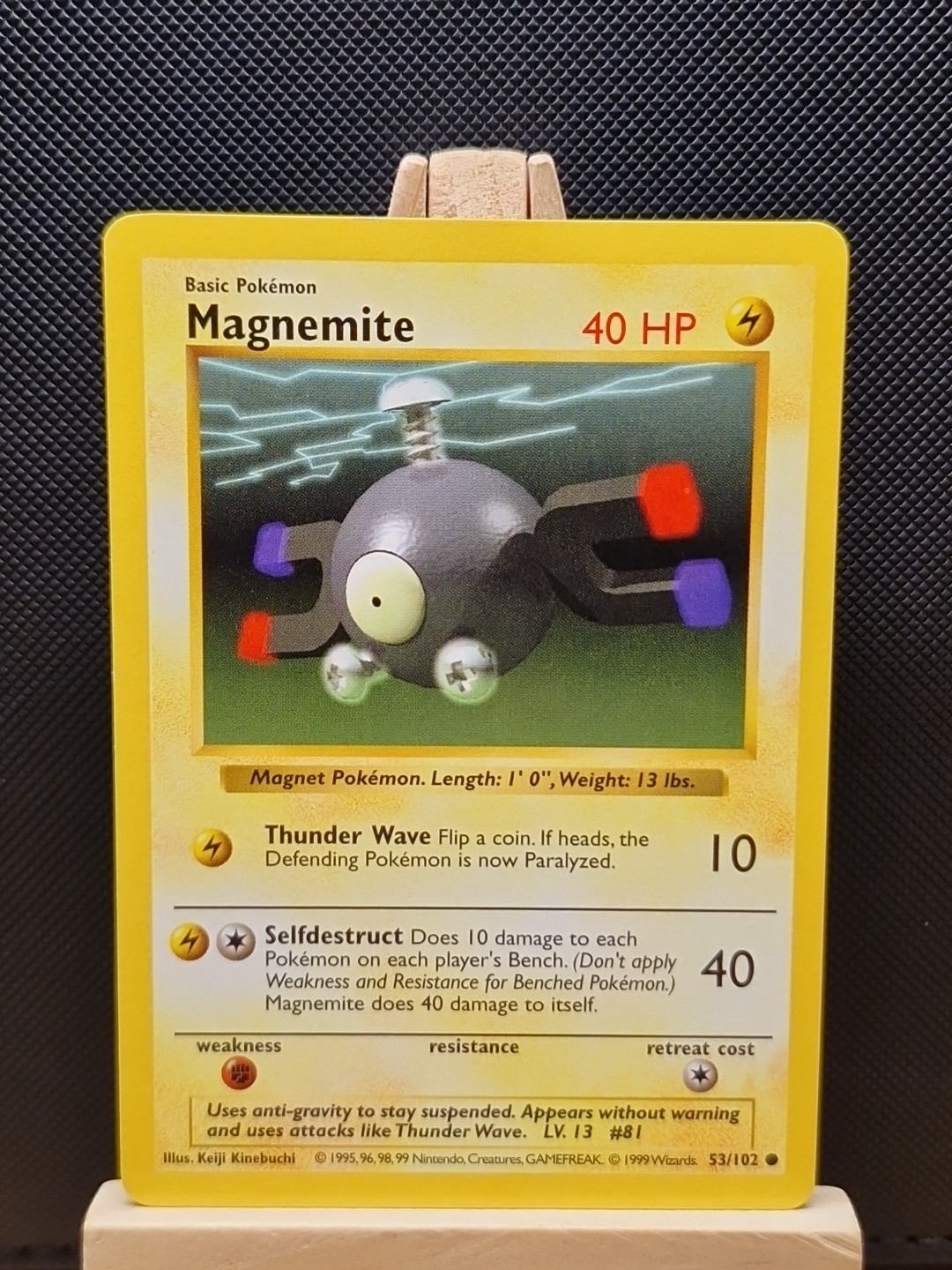 Pokemon 1999 WOTC Base Set Shadowless Magnemite 053/102 – Excellent