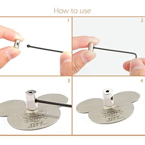 120 PCS Pin Locks Pin Backs Locking Clasp Bulk with Wrench, Locking Pin Keepers