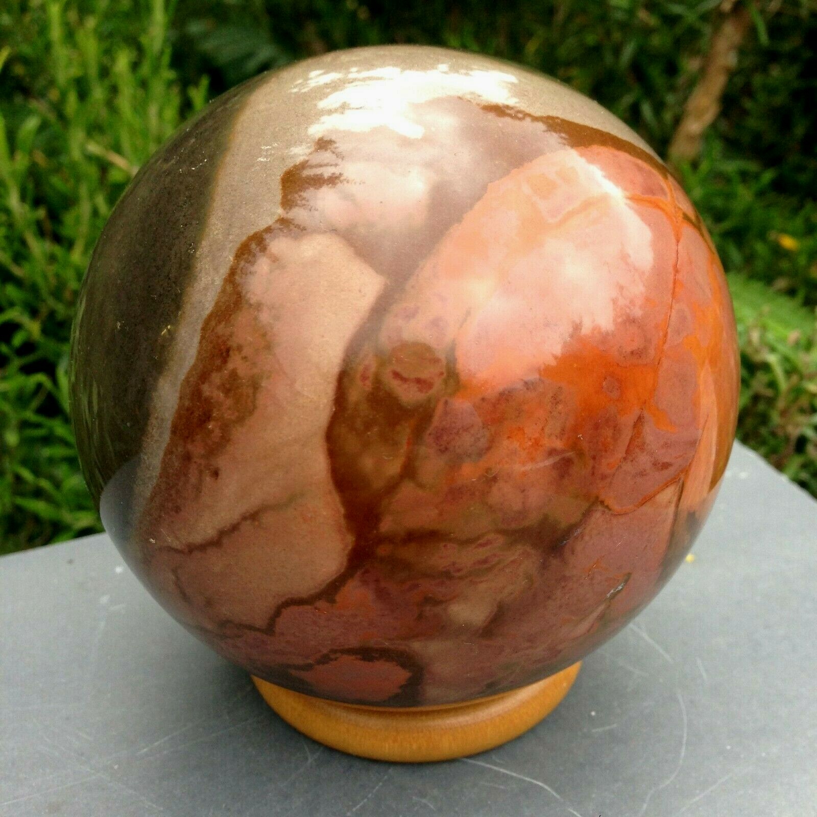 Large Polychrome Desert Jasper Crystal Sphere Healing Emotions 1.056KG 9.22cm
