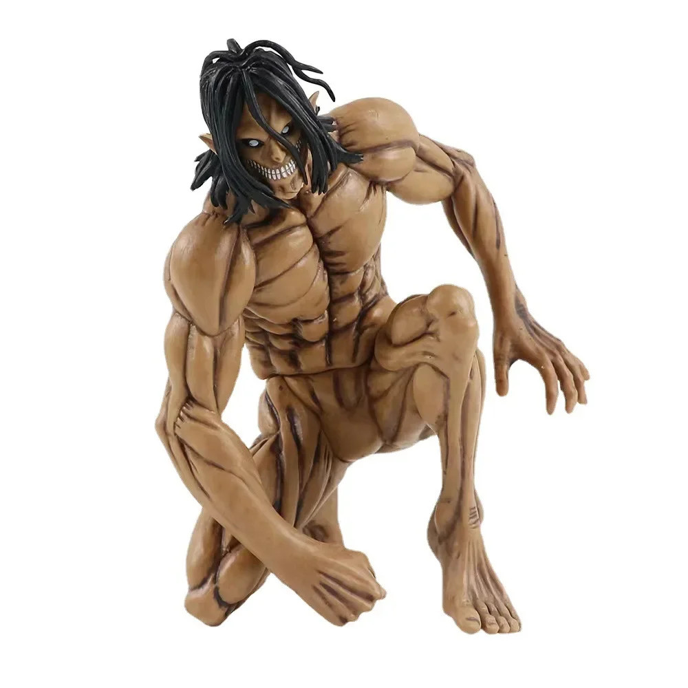 New Attack On Titan Eren Yeager Tian Form Statue Figure Kneeling Toy 5-6 in pop
