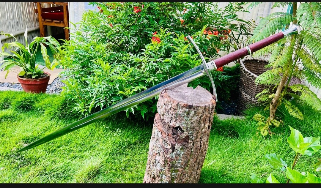Real Medieval Long Sword Hand Forged High Carbon Steel/Two Handed Templar Sword