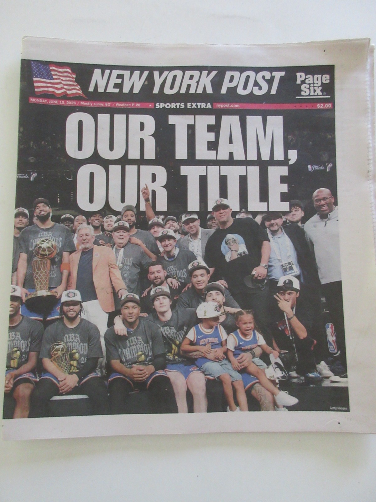 New York Post NY Knicks Championship Newspaper NBA Finals Champions Champs 6/15