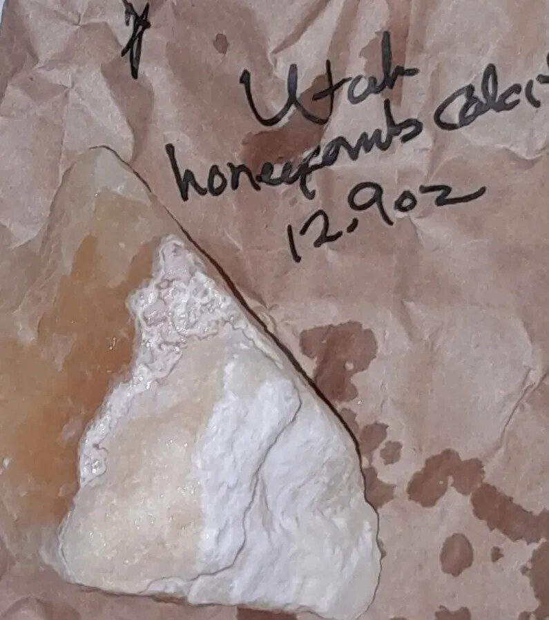 Translucent natural Calcite Onyx Yellow unpolished Rough rock over 12.5 ounces