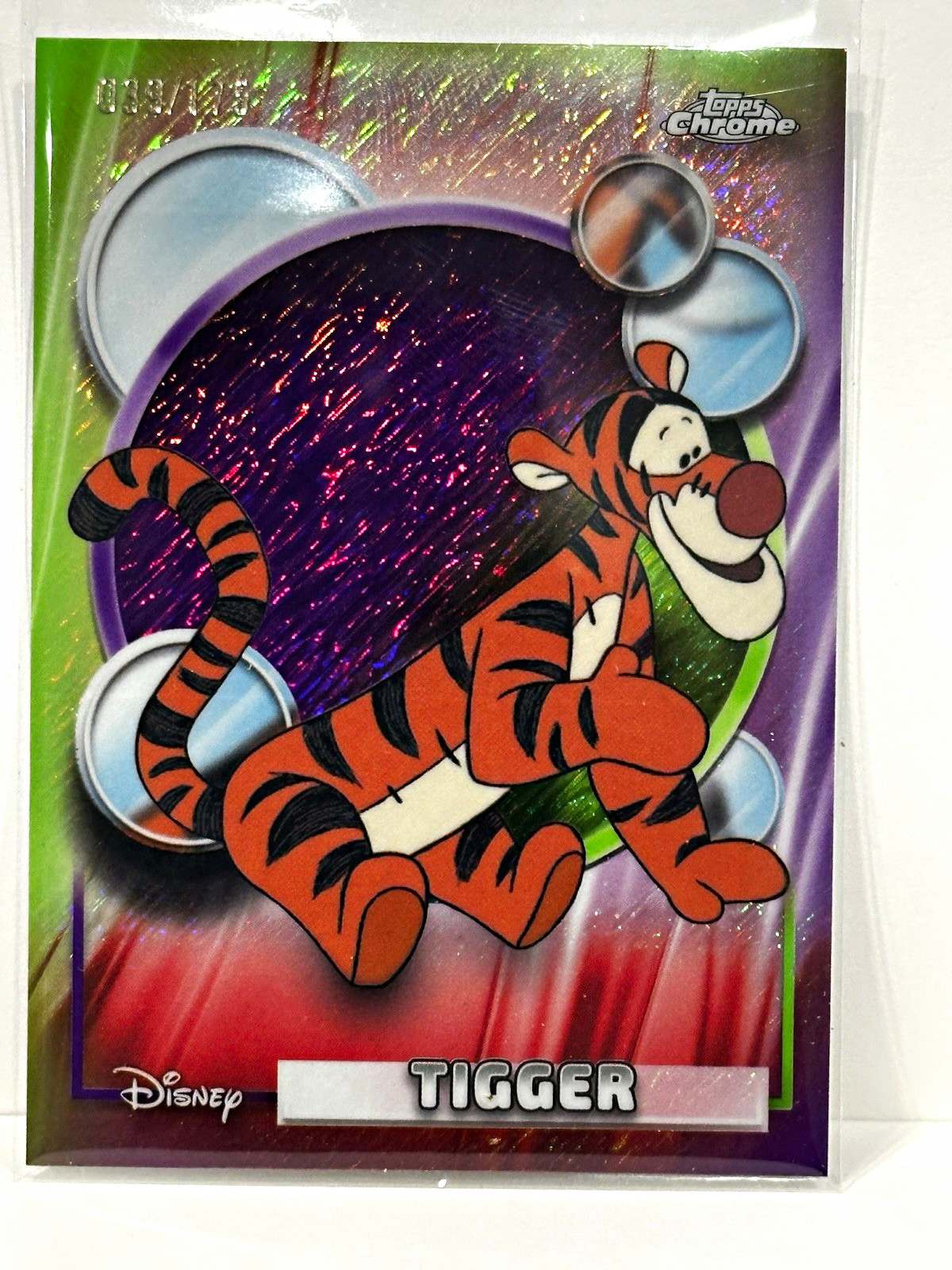 Tigger [Purple Light Green Shimmer Refractor] #101 (2026 Topps Chrome Disney)
