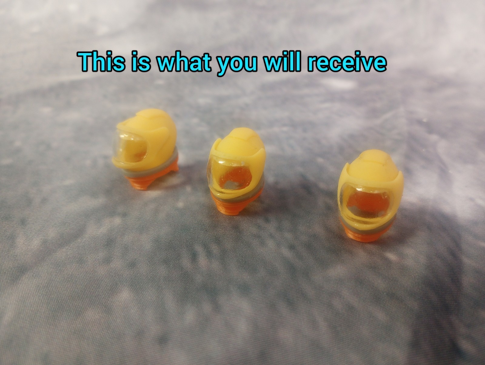 Mattel Space 1999 Eagle YELLOW HELMETS set of 3 action figure diorama