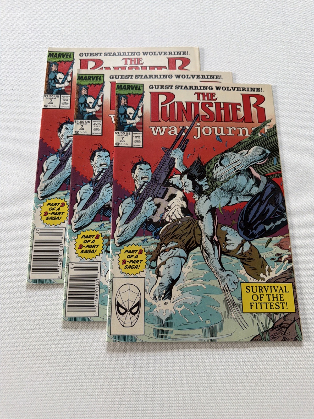 Lot of 3 – The Punisher War Journal #7 (1989) Punisher Comic