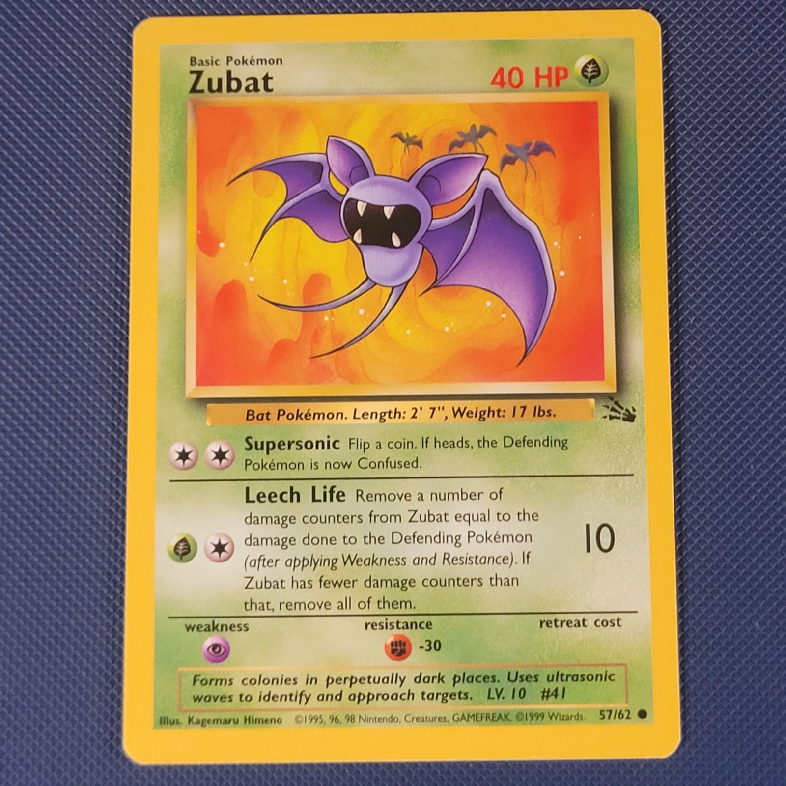 Zubat 57/62 – Fossil – Common Pokemon Card – LP