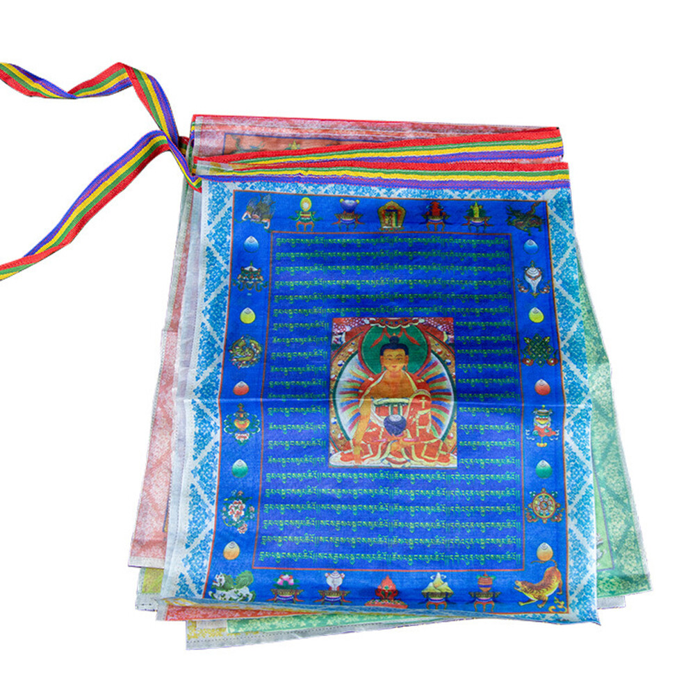 20Pc Tibetan Buddhist Prayer Flags Outdoor Meditation Five Elements 11×14 Inches