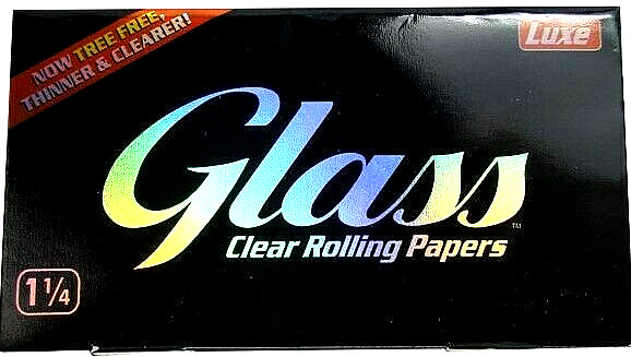 Glass Rolling Papers All Natural 1 1/4 1.25 Clear per Pack Price USA Shipped