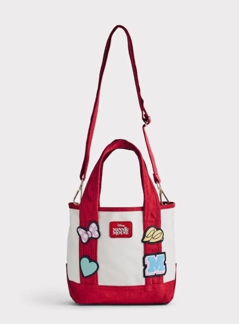 Disney Minnie Mouse Red mini Canvas Tote Bag Crossbody NWT 10″W X12″H 3″D