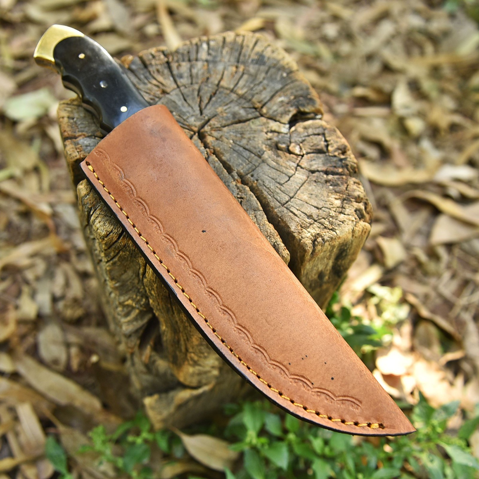 Custom Fixed Blade Boot Knife Spear Point Dagger With Leather Sheath