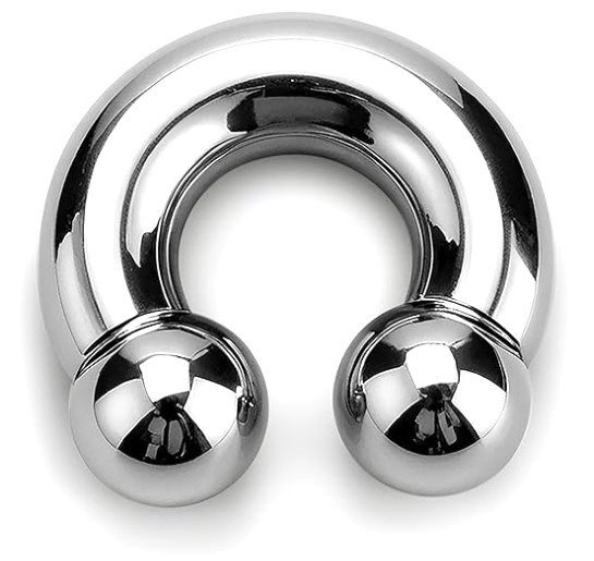 00g 3/4 Monster Ball 19mm Horseshoe Ear Weight Hanger Prince Albert Jewelry Ring