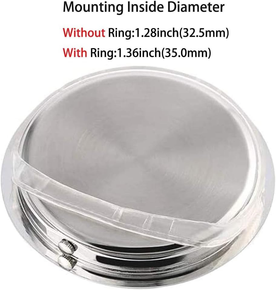 Mini Clock Insert 1.5 Inch round Quartz Movement White Face Silver Bezel Roman N