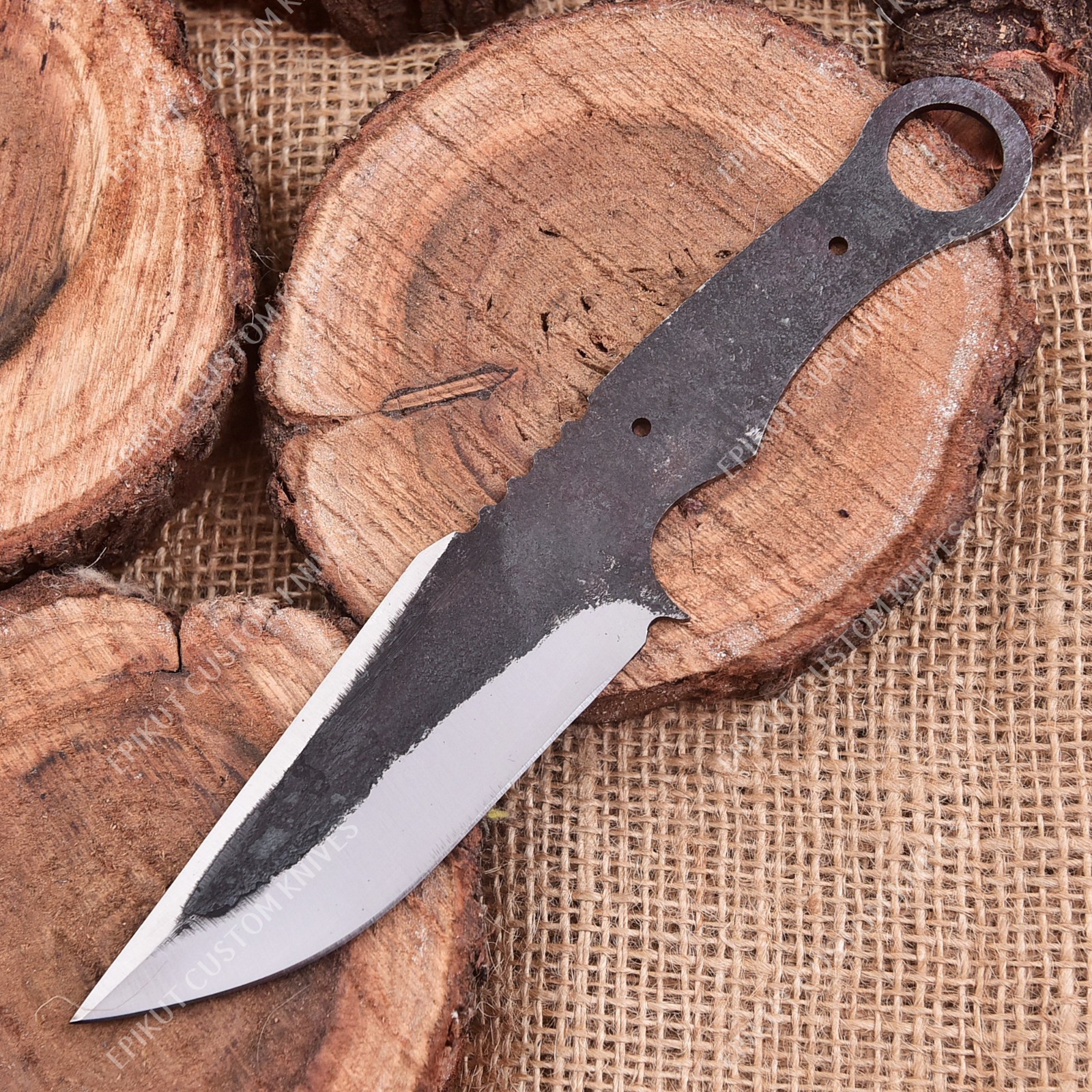 8” 1095 High Carbon Steel Knife Blank Blade DIY Bushcraft Hunting Knife Making