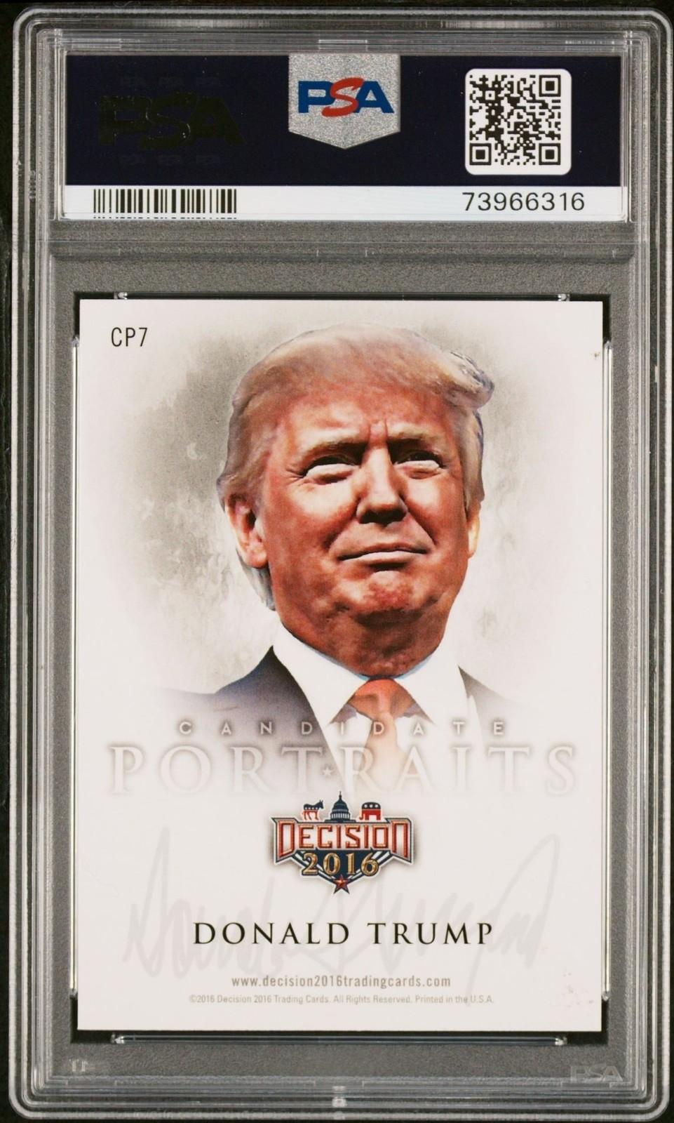 2016 Leaf Decision Candidate Portraits Mouth Closed Donald Trump #CP7 PSA 7
