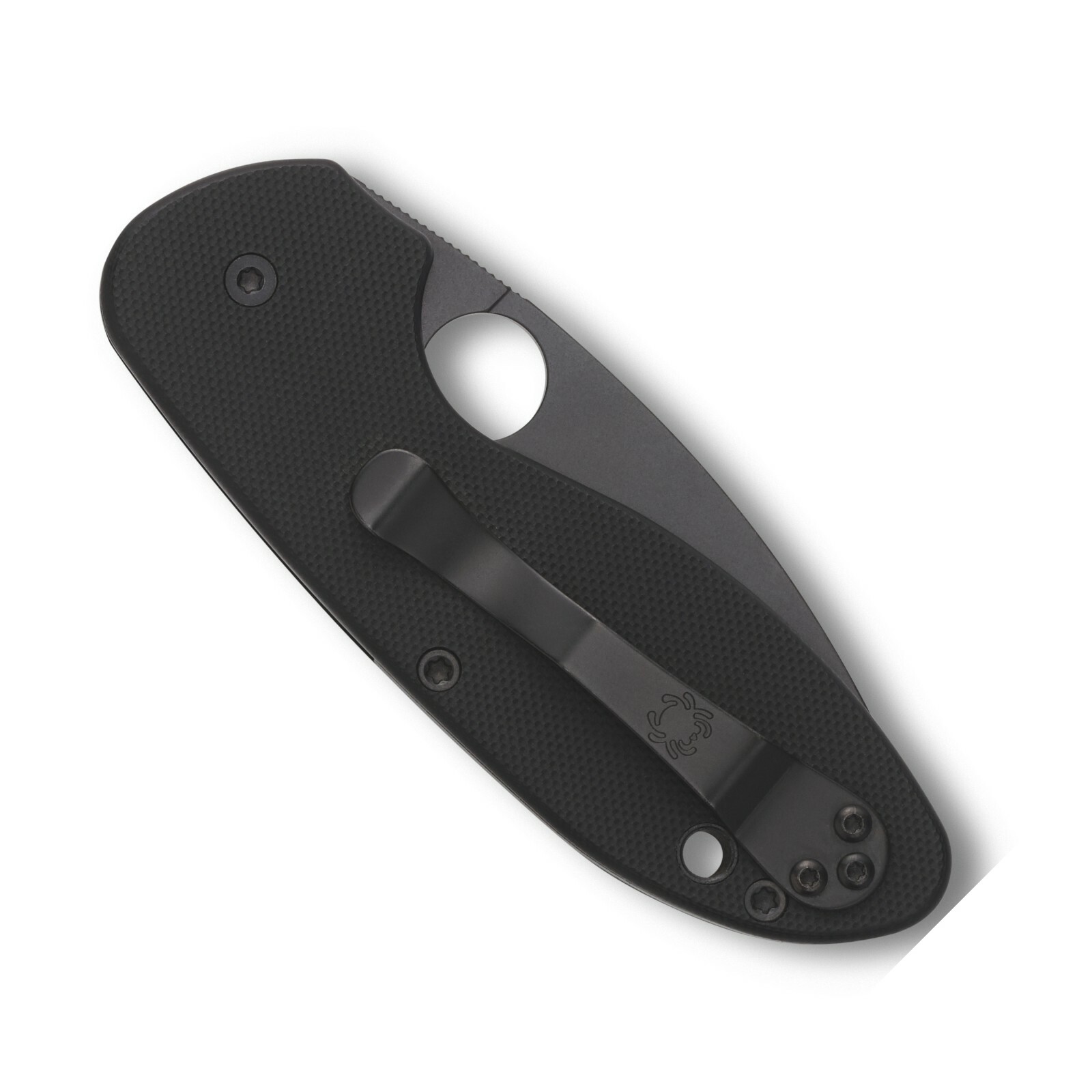 SPYDERCO Efficient Folding Black Oxide Plain Blade Blk G10 Handles C216GPBBK NEW
