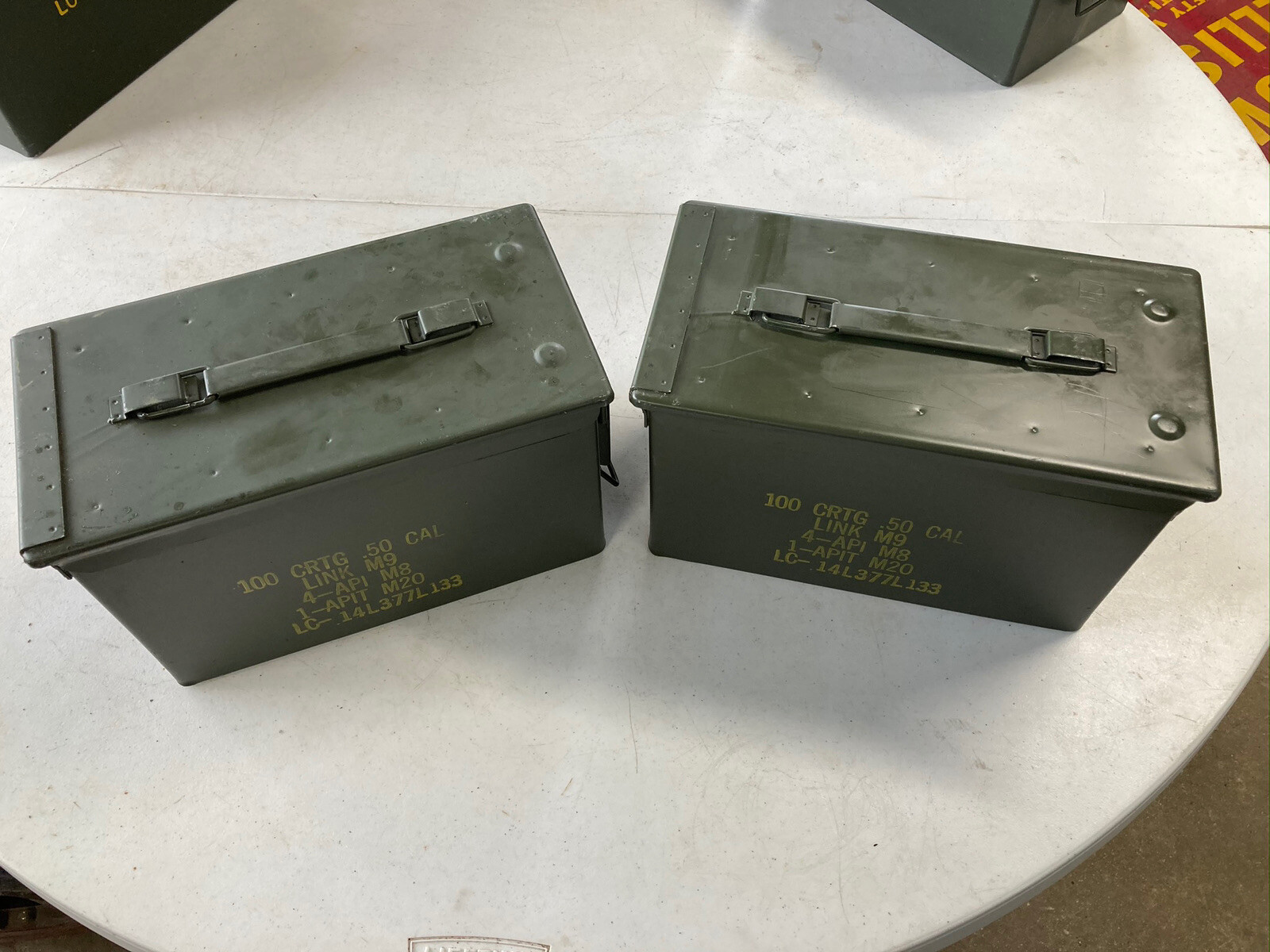 Pair of 50 Cal EMPTY Ammo Cans Genuine USGI Surplus