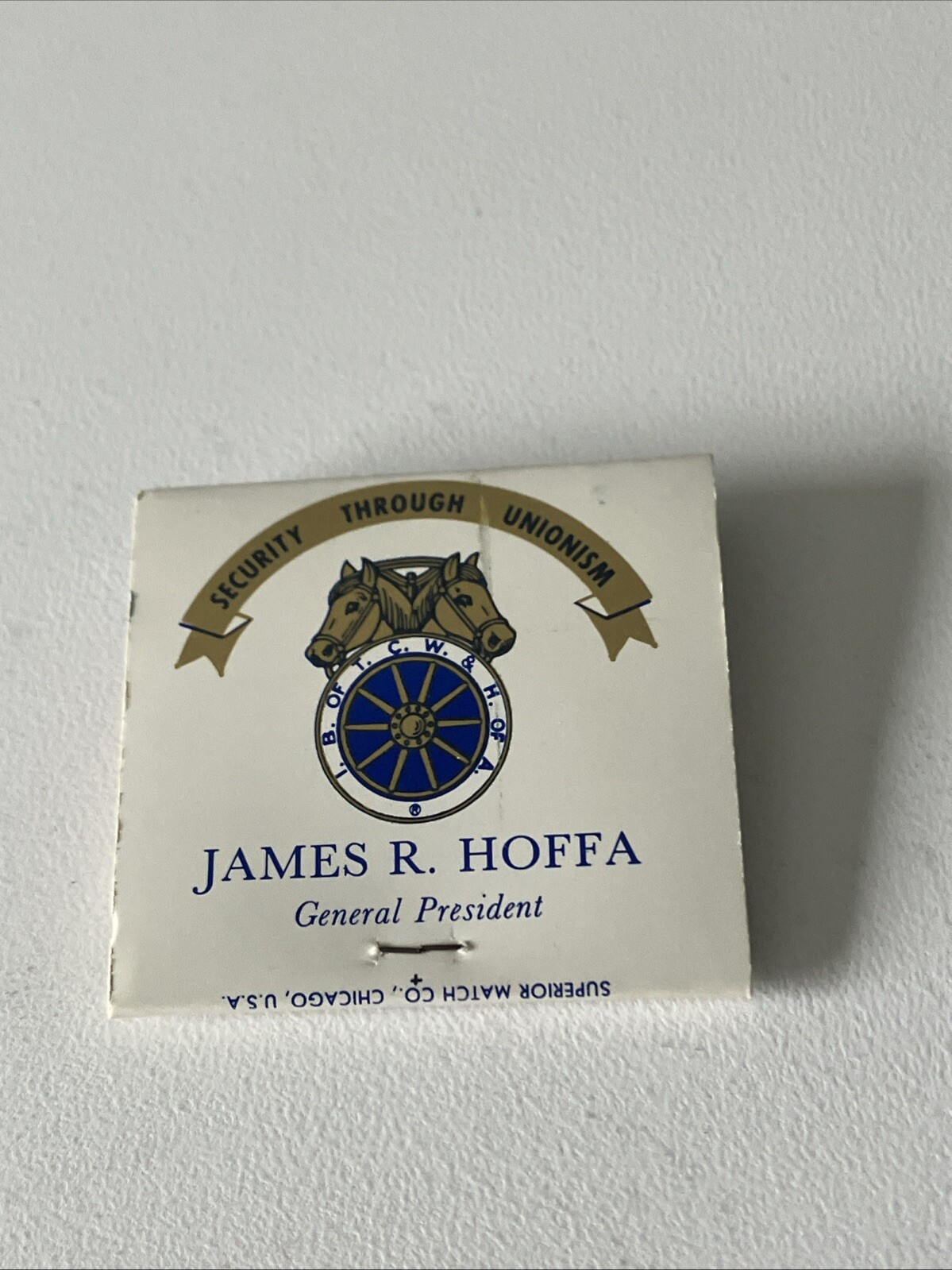 Rare Matchbook Jimmy Hoffa General President Teamsters Union NOS