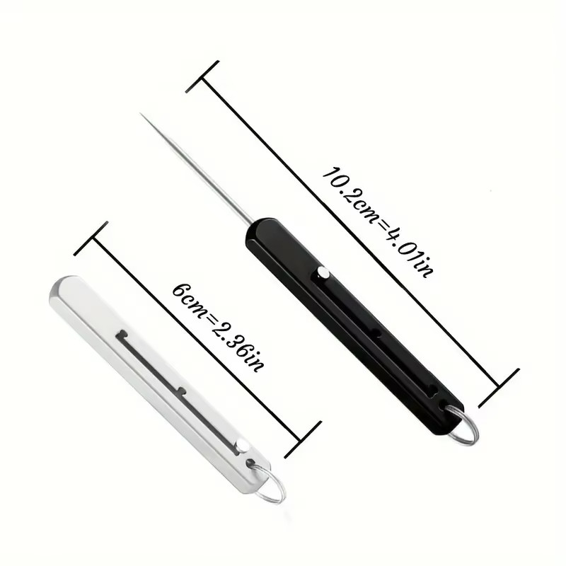 1 pcs Titanium Edc Retractable Toothpick with Spring Push Design **